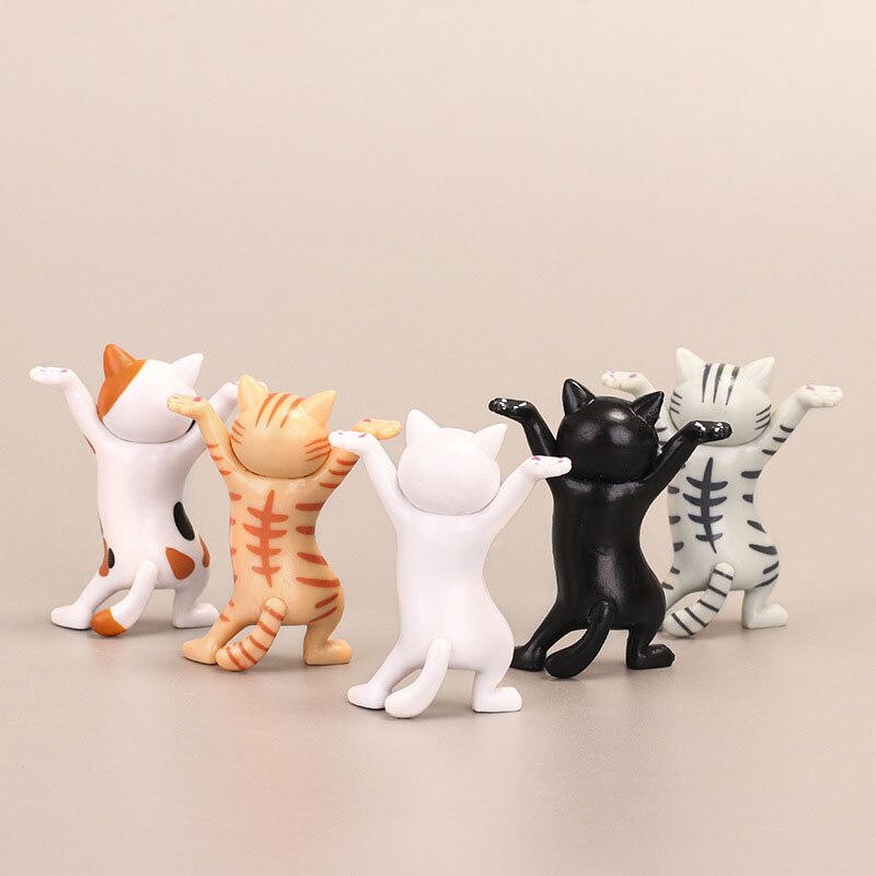 Dancing Cat Figurines for Playful Desktop Decorations
