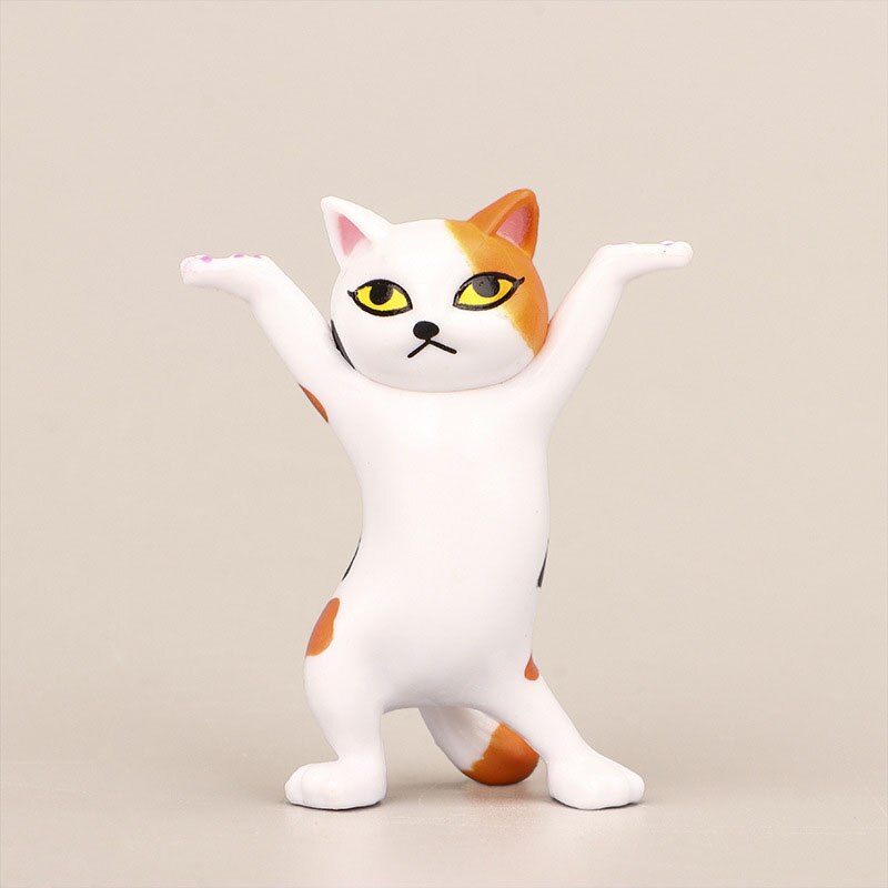 Dancing Cat Figurines for Playful Desktop Decorations