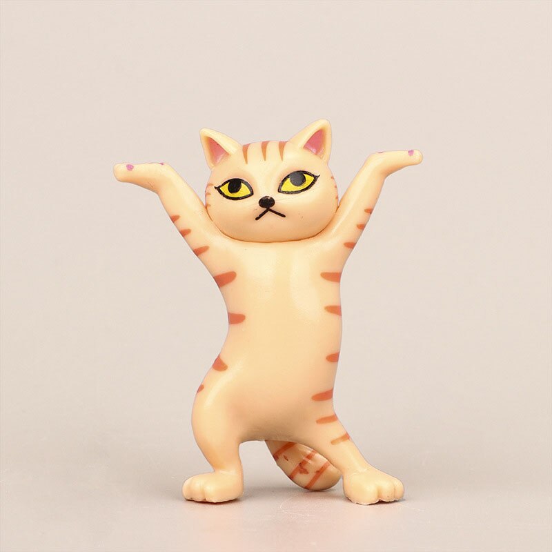 Dancing Cat Figurines for Playful Desktop Decorations