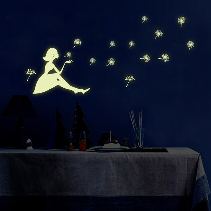 Glow-in-the-Dark Dandelion Wall Stickers for Bedrooms