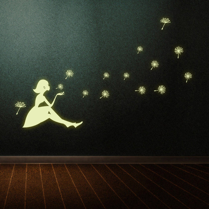 Glow-in-the-Dark Dandelion Wall Stickers for Bedrooms