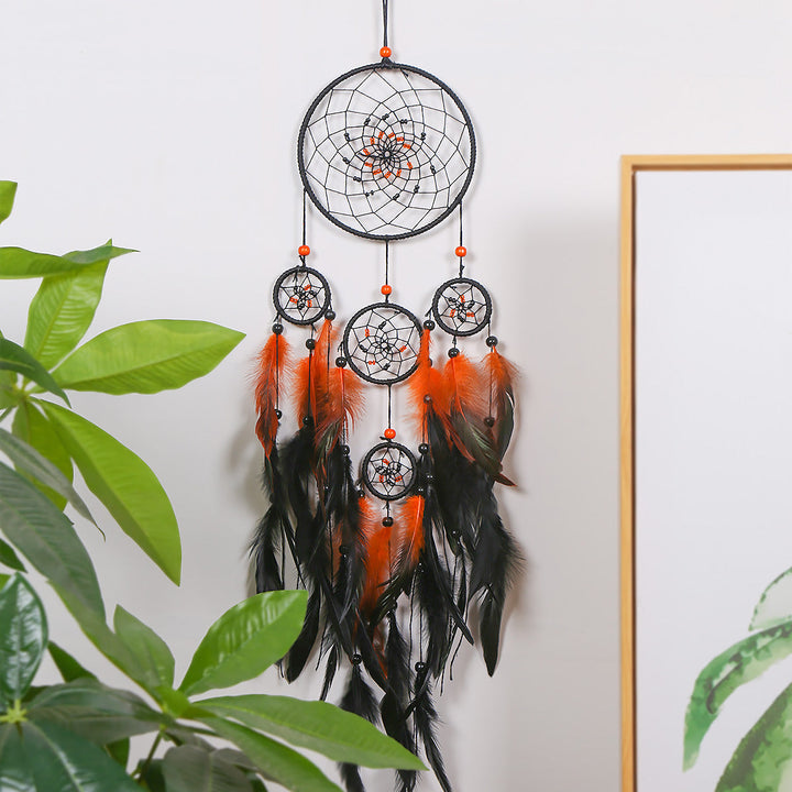 Five-Ring Dream Catcher Wall Decor for Bohemian Style
