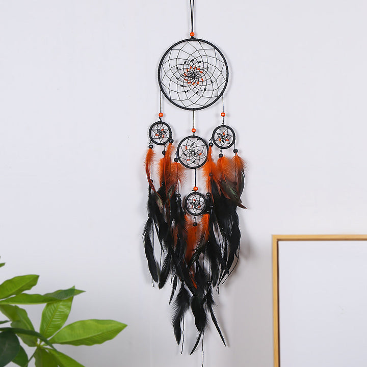 Five-Ring Dream Catcher Wall Decor for Bohemian Style