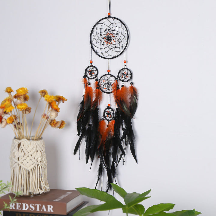 Five-Ring Dream Catcher Wall Decor for Bohemian Style
