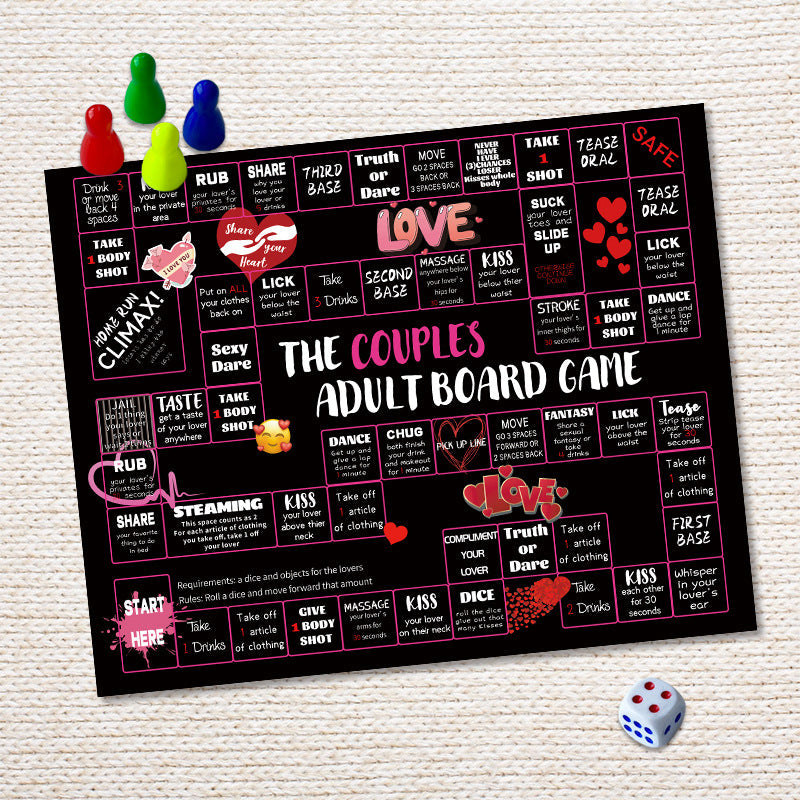 Date Night Chessboard Drinking Game for Couples & Friends
