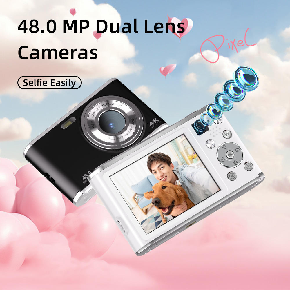 48MP Dual-Lens Digital Camera with 4K Video & Selfie