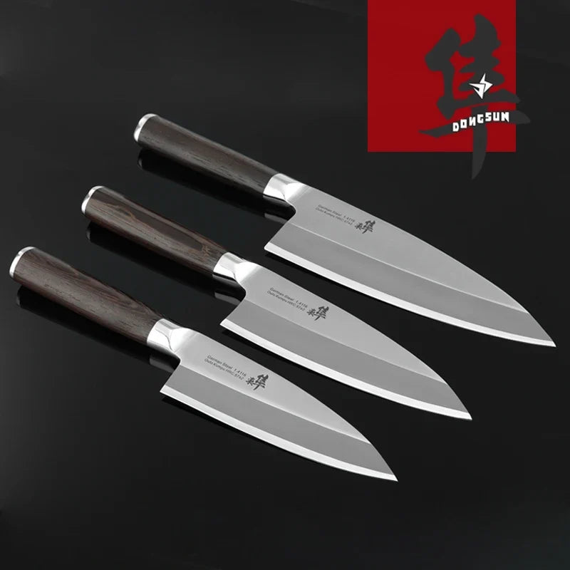 Deba Fish Head Knife with Walnut Scabbard, 1.4116 Steel