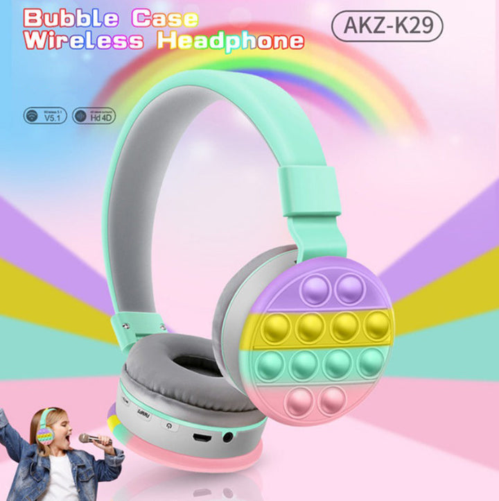 Kids Bluetooth Headphones with Pop-It Fidget Ear Cup
