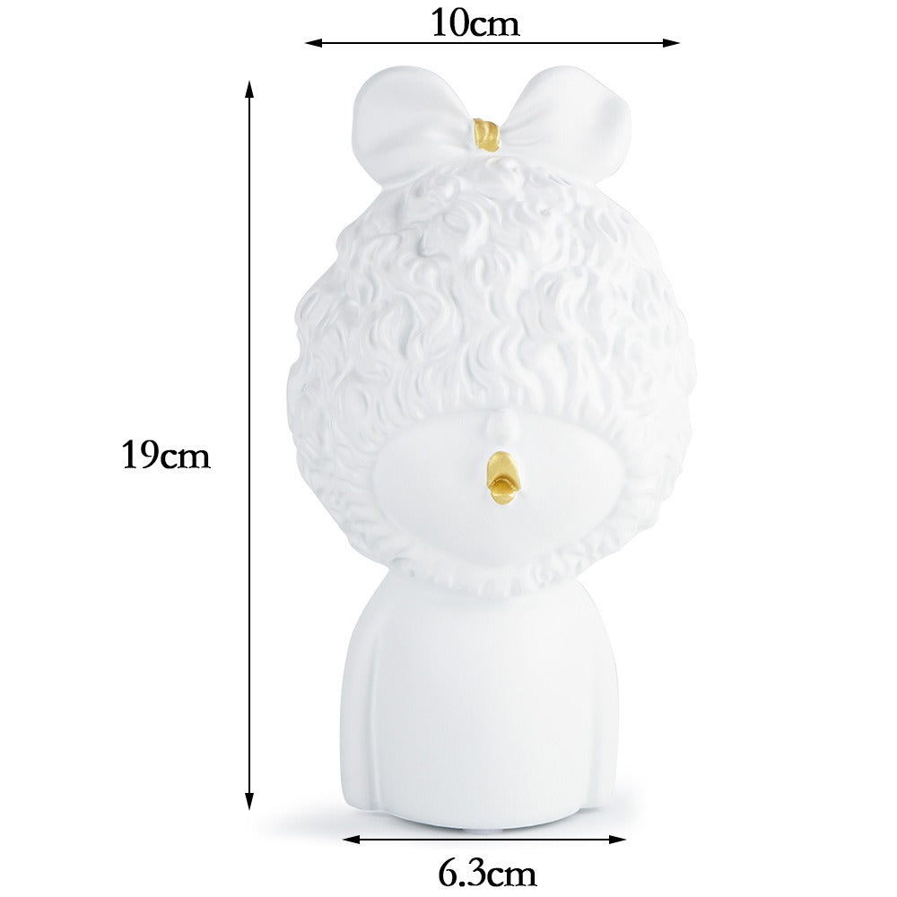 Ceramic Lamb Figurine Decor for Playful Study Spaces