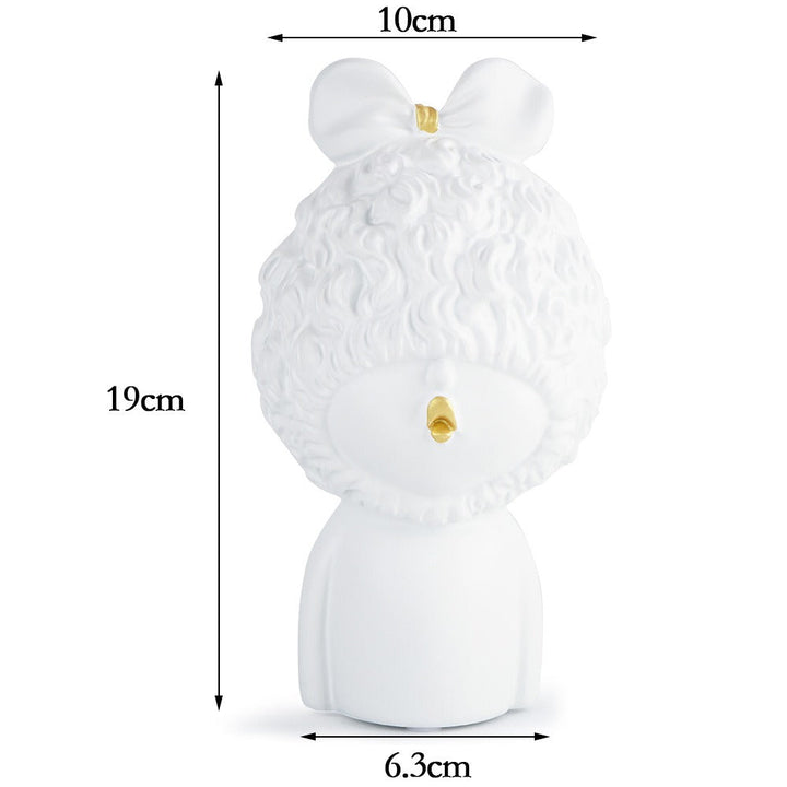 Ceramic Lamb Figurine Decor for Playful Study Spaces