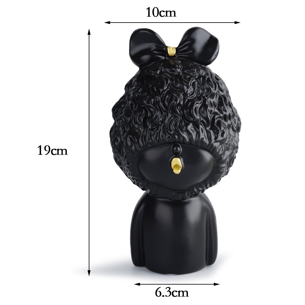 Ceramic Lamb Figurine Decor for Playful Study Spaces
