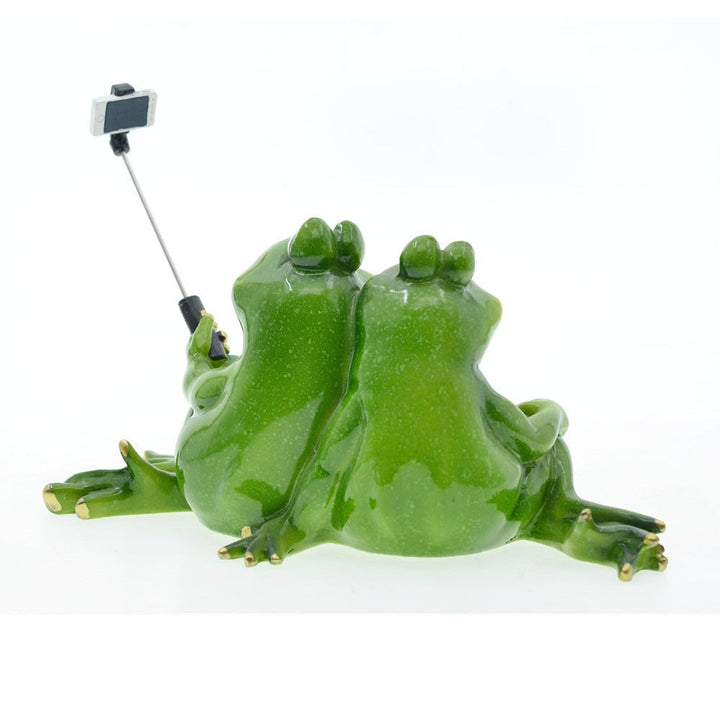 Frog Family Selfie Ornament for Playful Home Decor