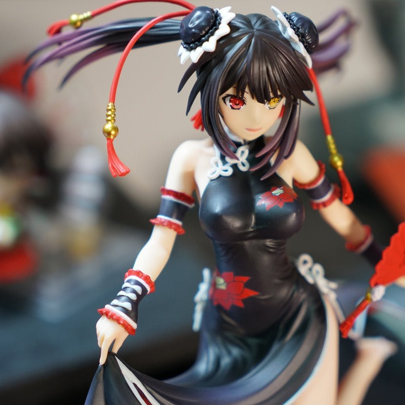 Anime Cheongsam Figure With Dramatic Fan Display Decor