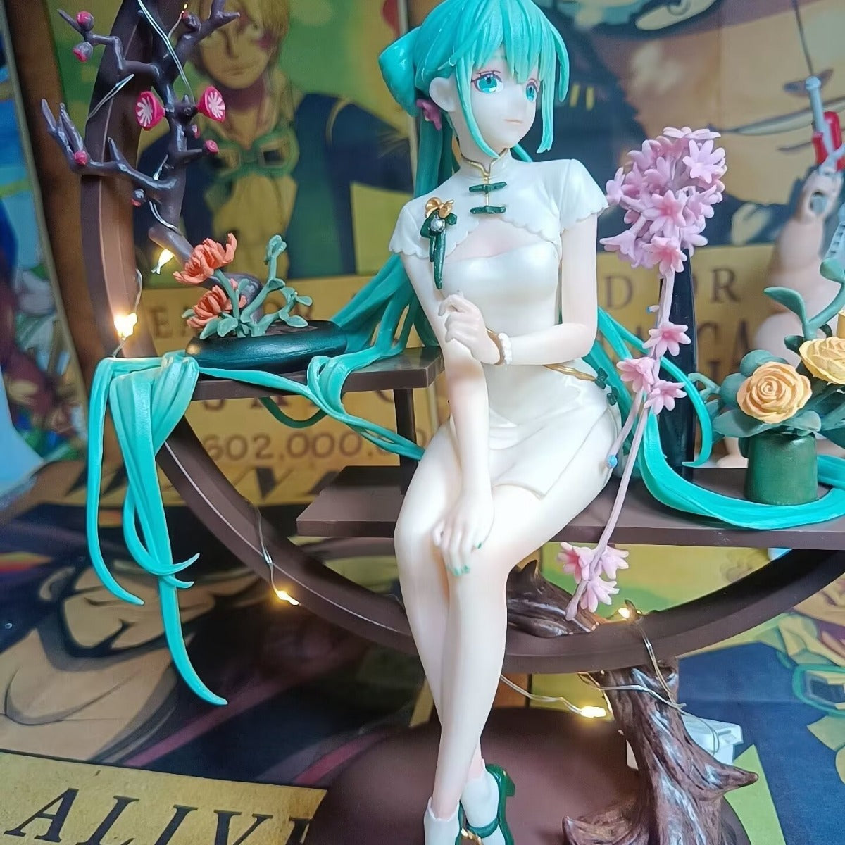 Anime Display Figure With Luminous Warm-Lit Centerpiece
