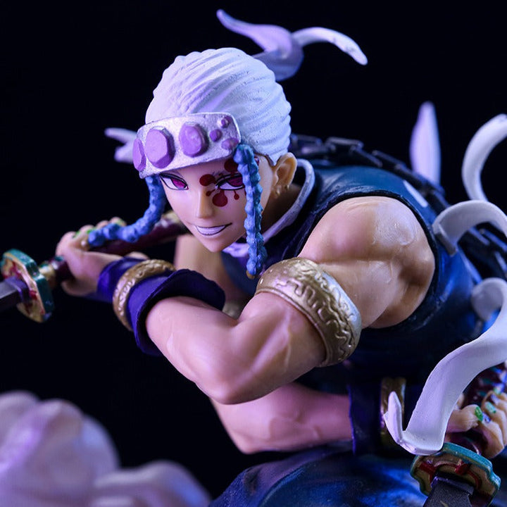 Anime Battle Figure with Dual-Blade Display Effects