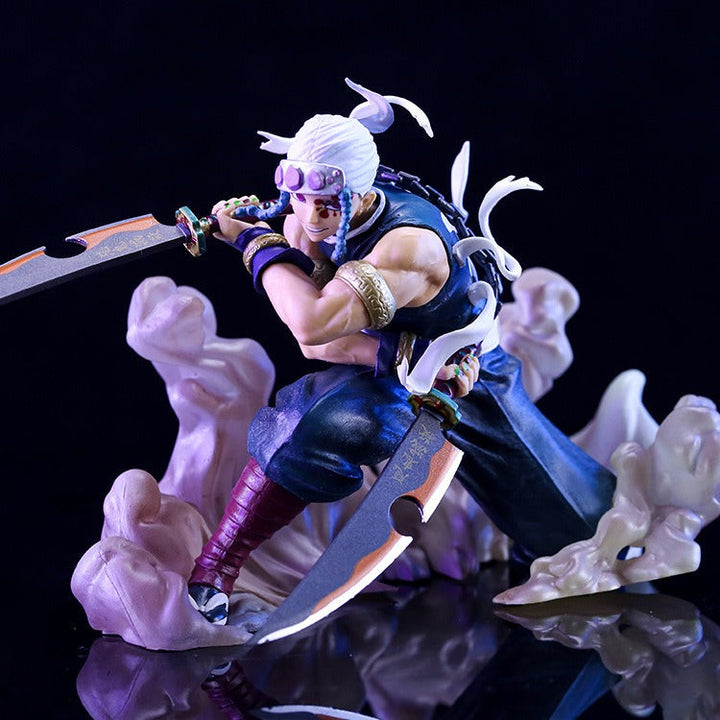 Anime Battle Figure with Dual-Blade Display Effects
