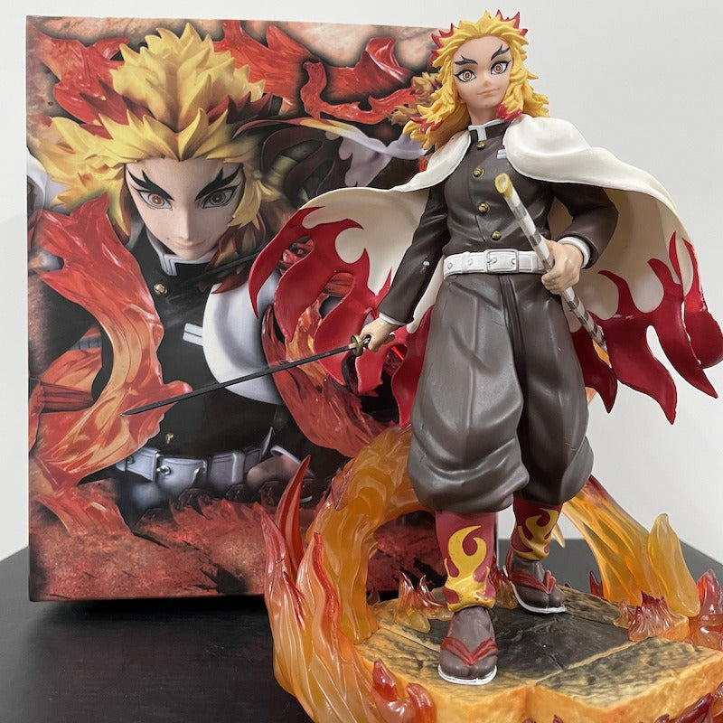 Anime Flame Statue Hand-Painted Sword Display Centerpiece