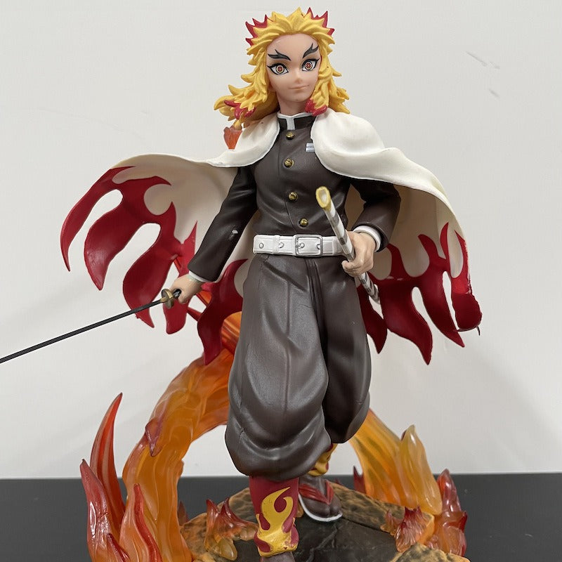 Anime Flame Statue Hand-Painted Sword Display Centerpiece