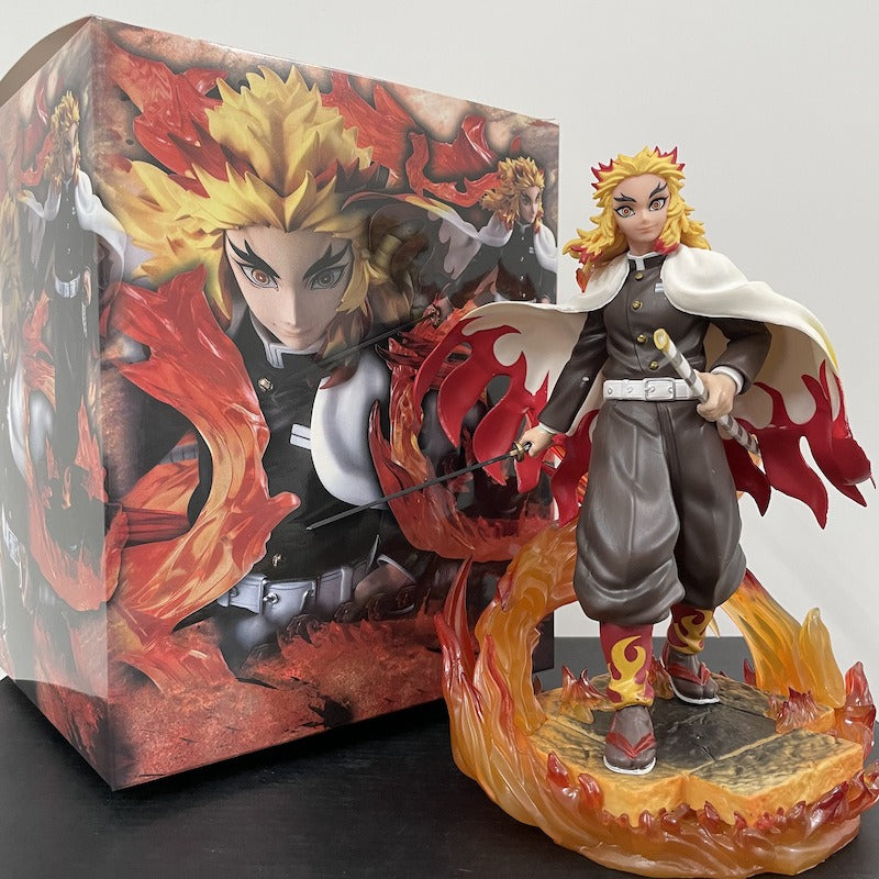 Anime Flame Statue Hand-Painted Sword Display Centerpiece