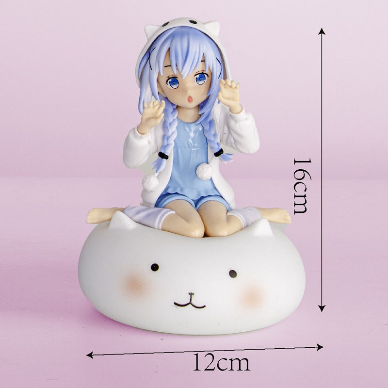 Anime Rabbit Base Collectible Figure for Pastel Displays