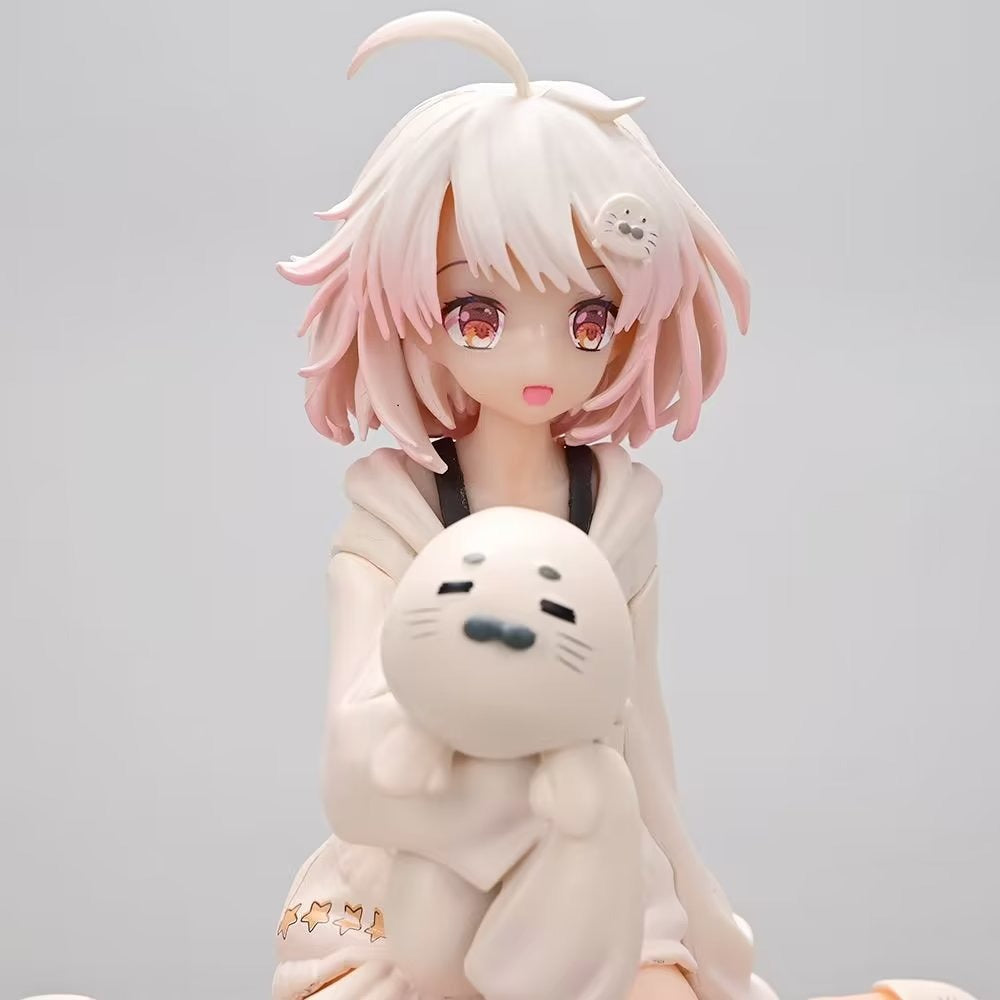 Anime Collectible Figure With Pastel Seal Companion