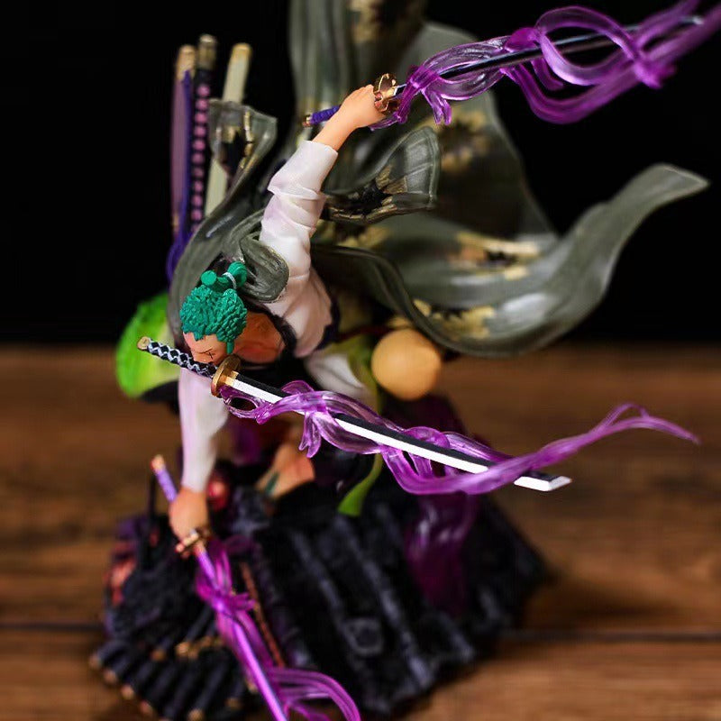 Roronoa Zoro Collectible Statue With Purple Effects