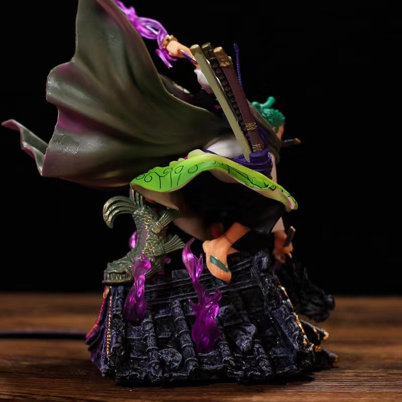 Roronoa Zoro Collectible Statue With Purple Effects