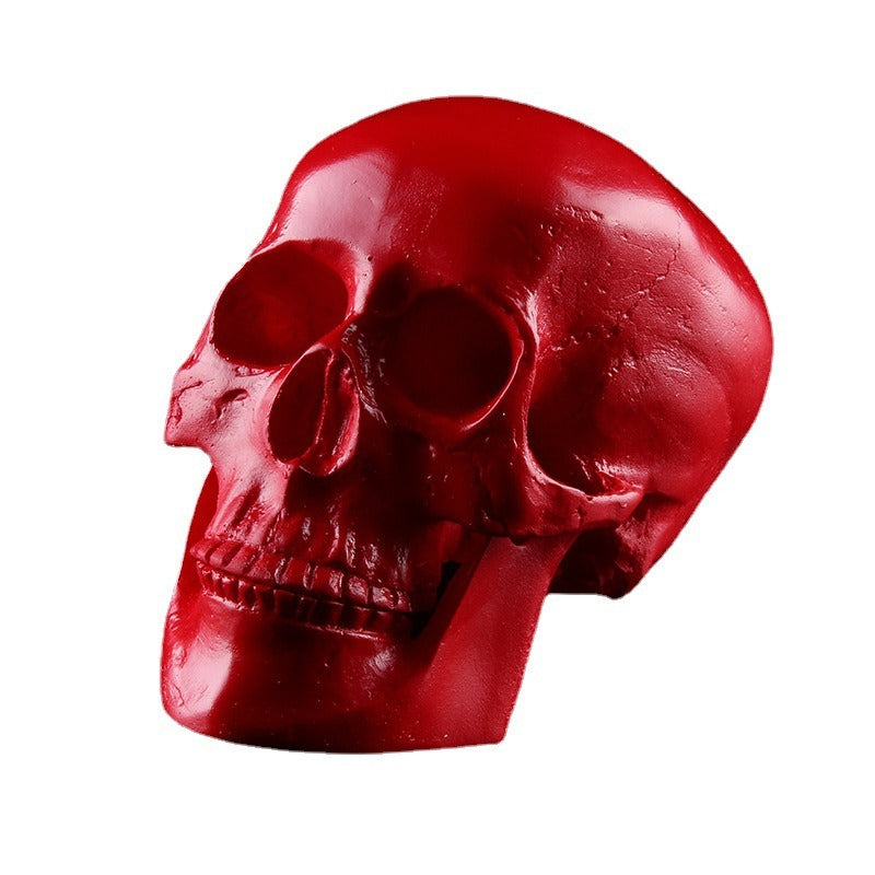Deep Red Anatomical Skull Ornament for Gothic Décor