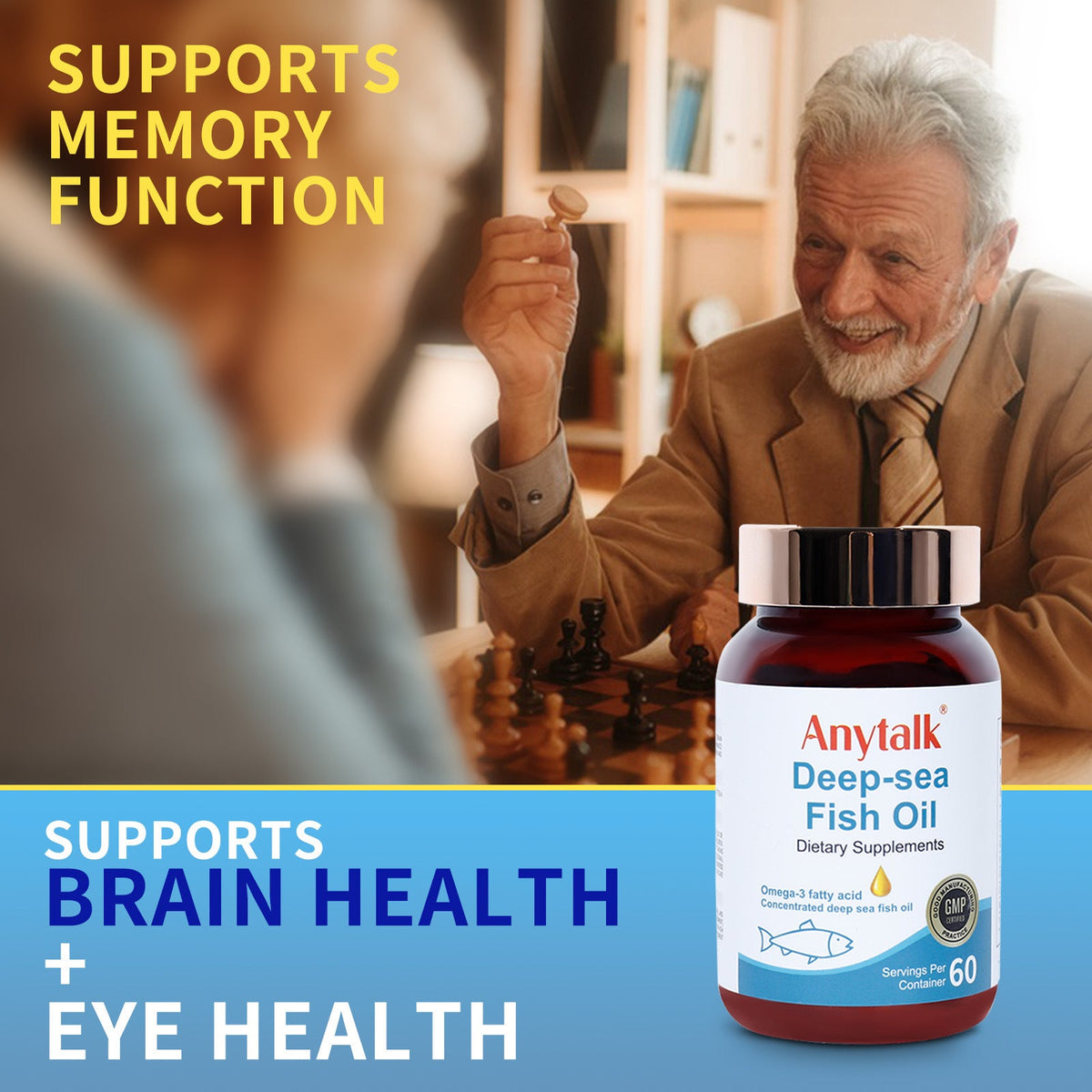 Deep Sea Fish Oil Softgels: 90% Omega-3 EPA and DHA
