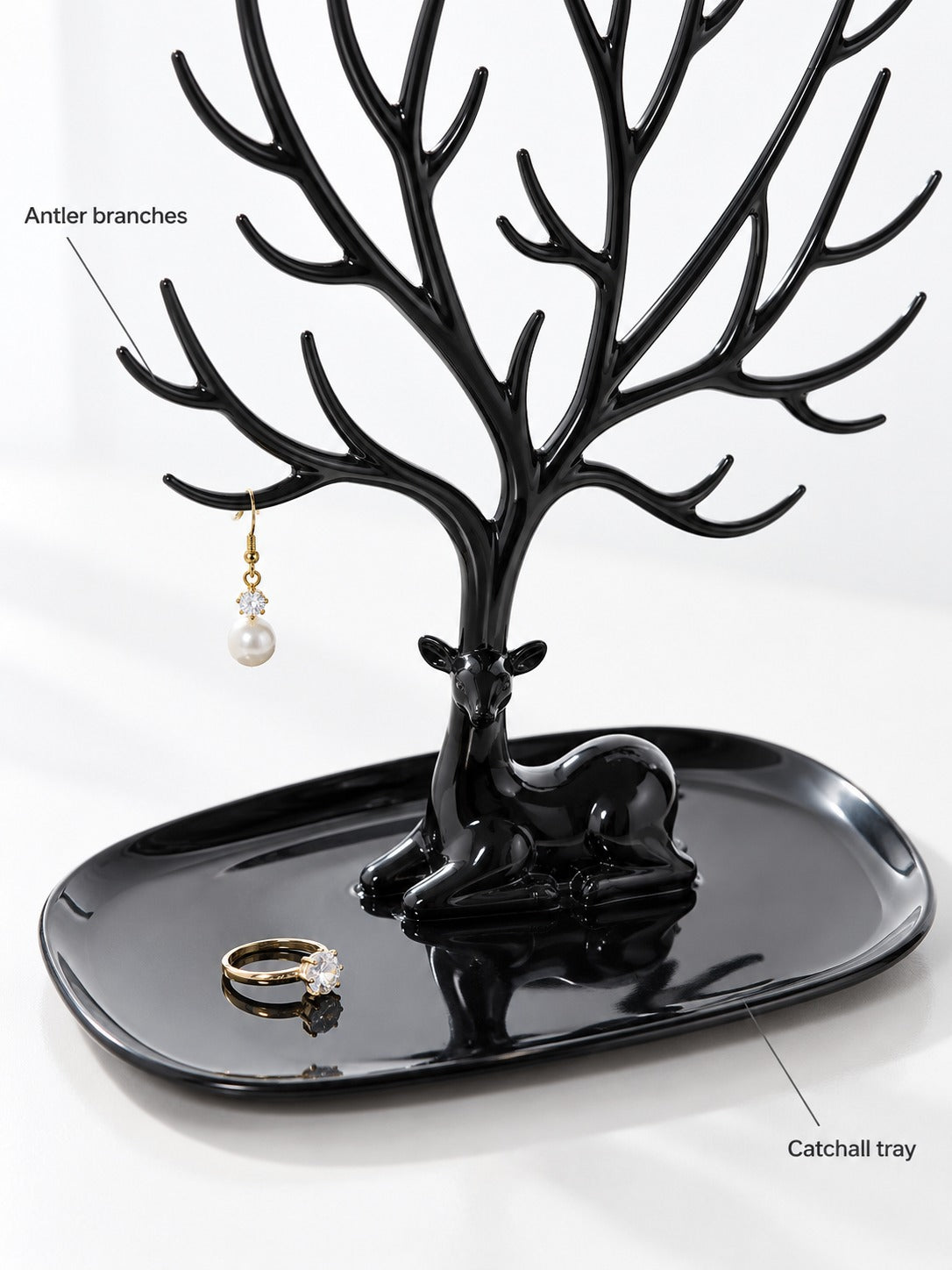 Deer Antler Jewelry Stand for Earrings, Rings & Necklaces