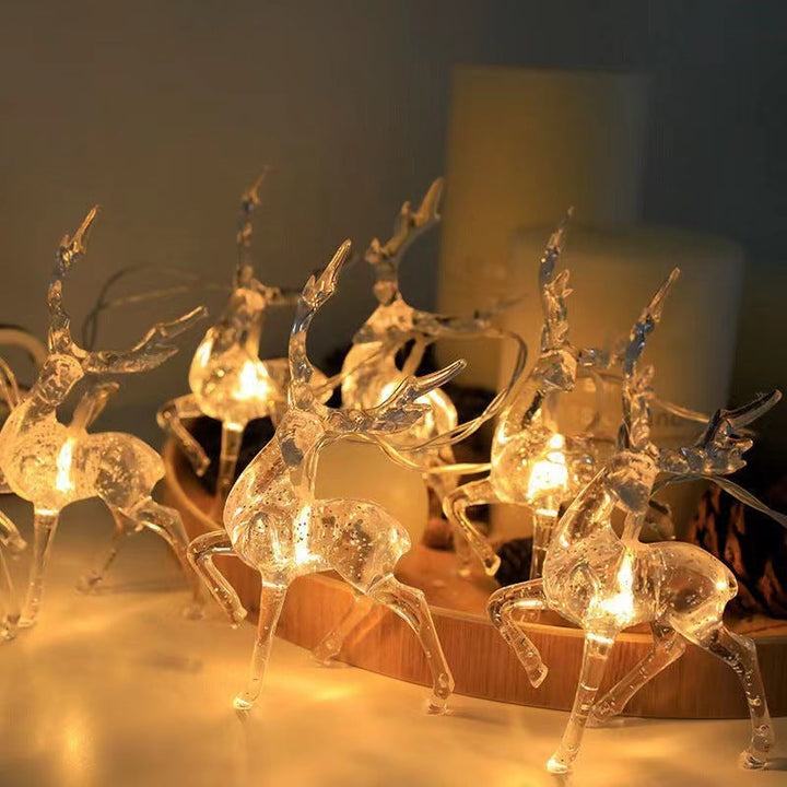 Clear Acrylic Reindeer LED String Lights for Christmas