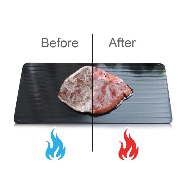 Metal Defrost Tray for Frozen Meat and Fish, No Power