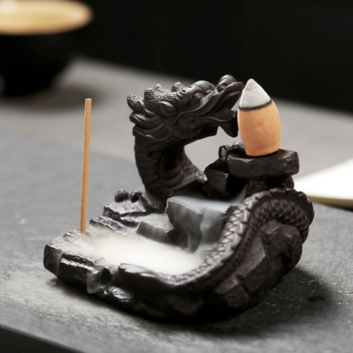 Backflow Incense Burner - Dragon Waterfall Decor