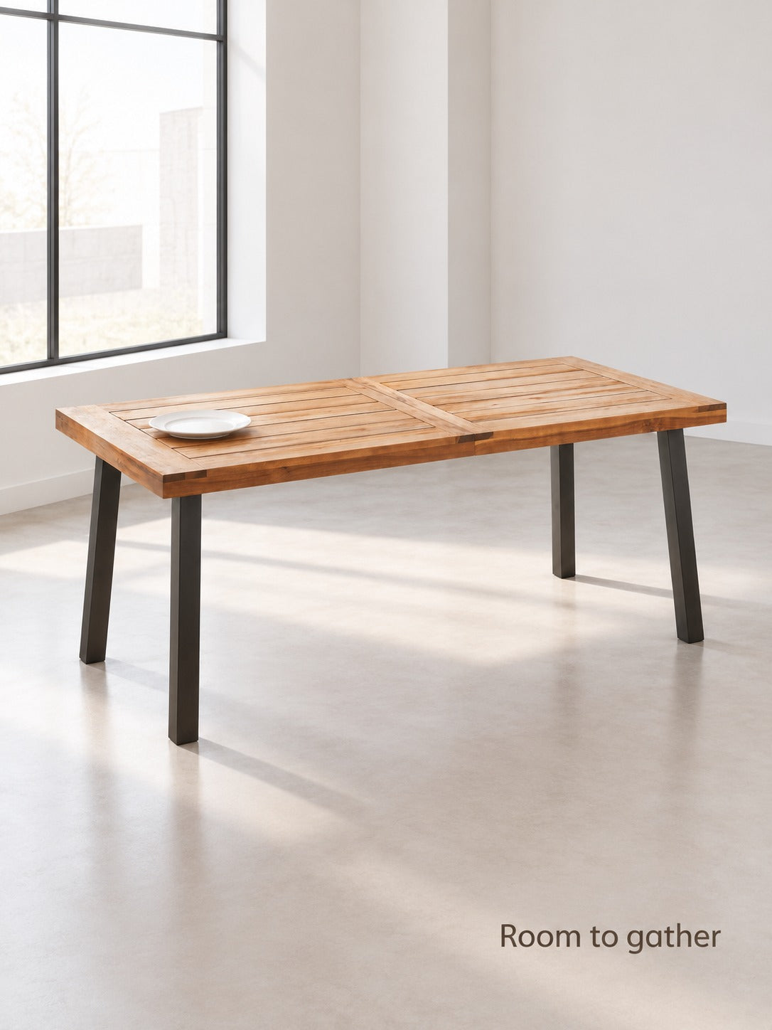 Acacia Wood Dining Table for Indoor and Outdoor Use