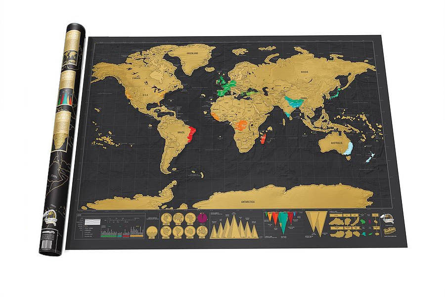 Scratch-Off World Map for Travel Memories and Decor