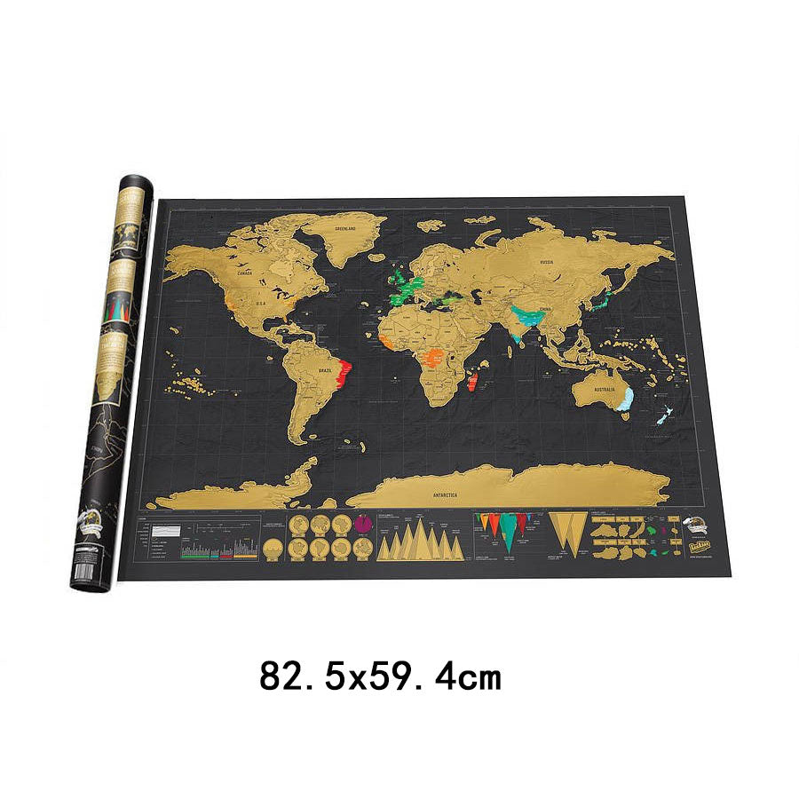 Scratch-Off World Map for Travel Memories and Decor