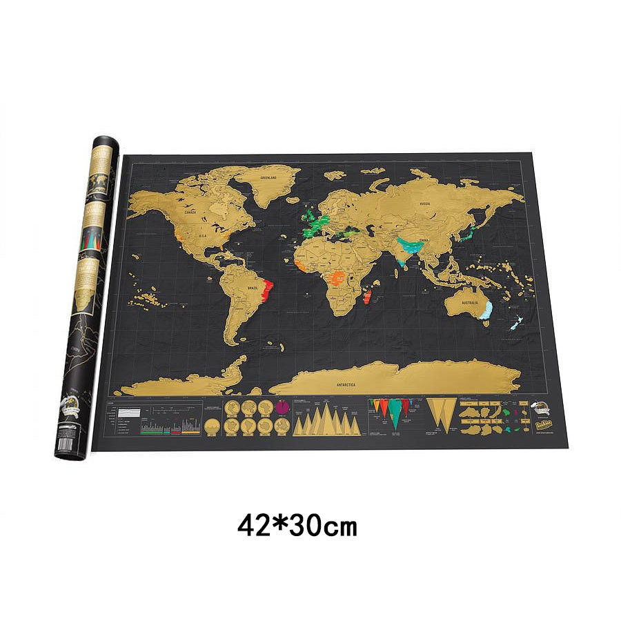 Scratch-Off World Map for Travel Memories and Decor