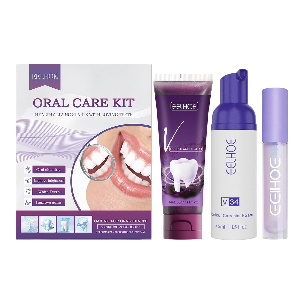 Purple Corrector Teeth Whitening Kit for Stubborn Stains