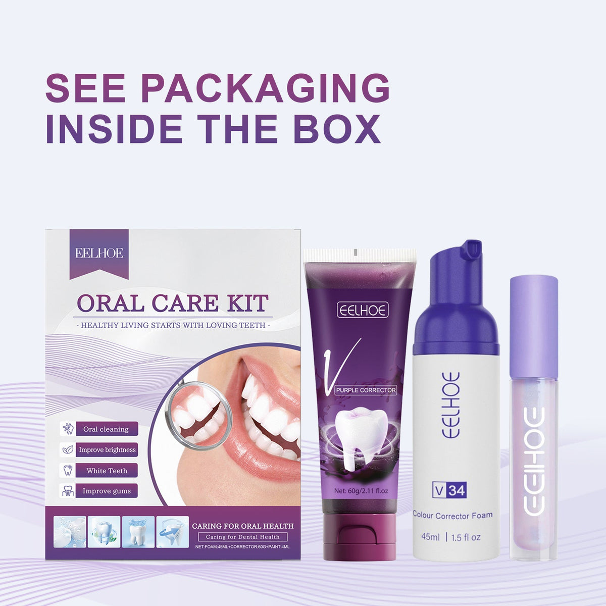Purple Corrector Teeth Whitening Kit for Stubborn Stains
