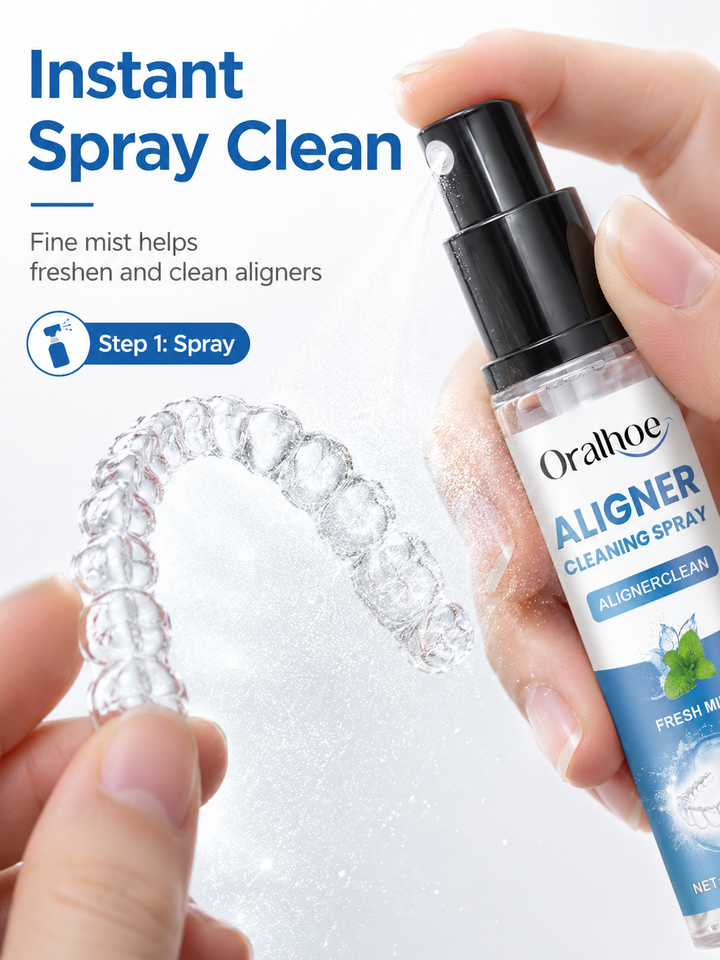 Denture & Aligner Cleaner Spray — Fresh Mint Stain Removal