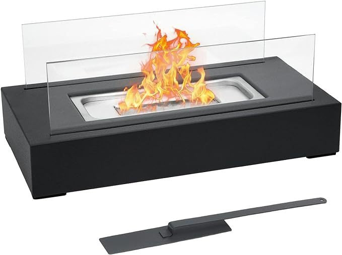 Tabletop Bioethanol Fireplace with Glass Screens