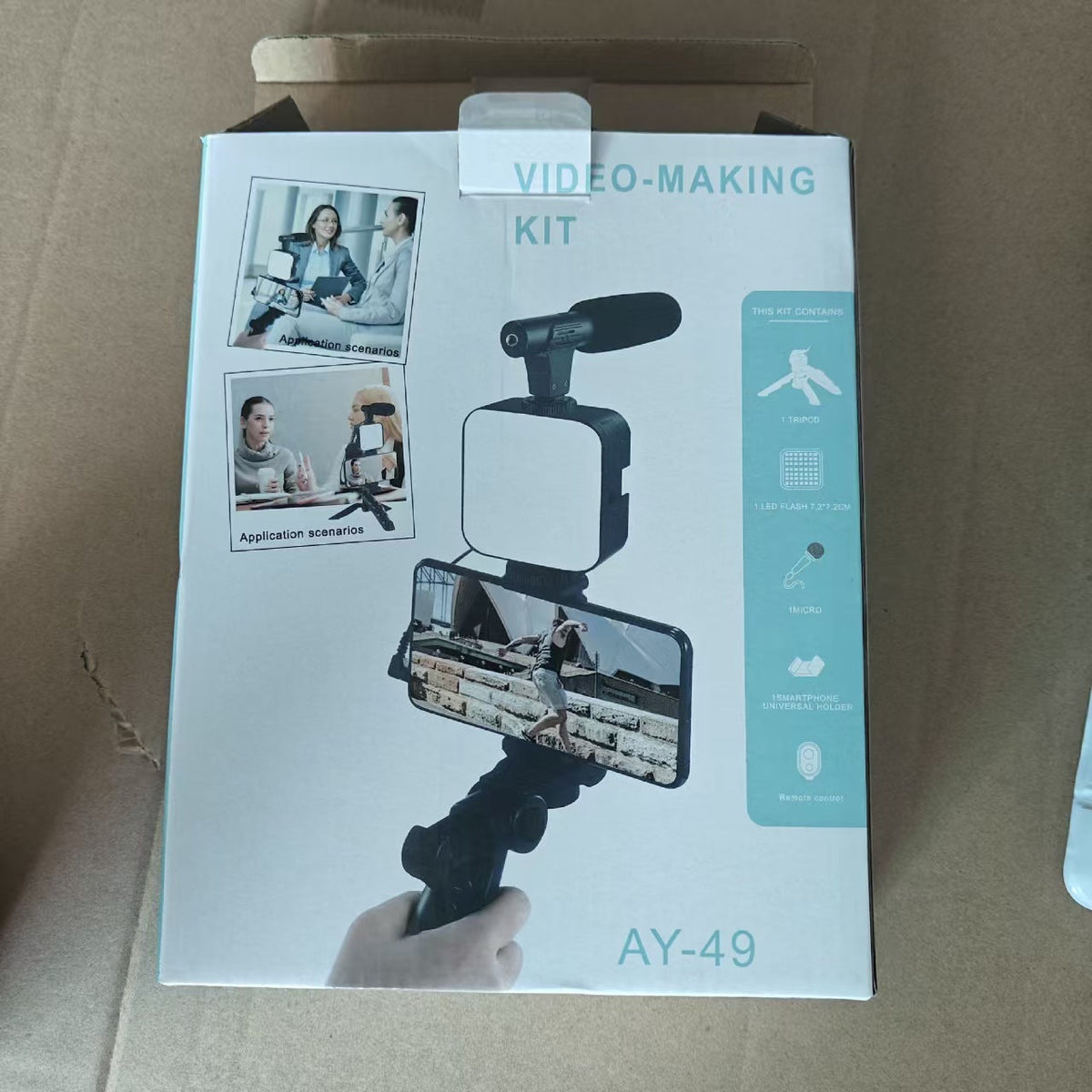Phone Video Kit with Mic, LED Fill Light and Tripod Grip