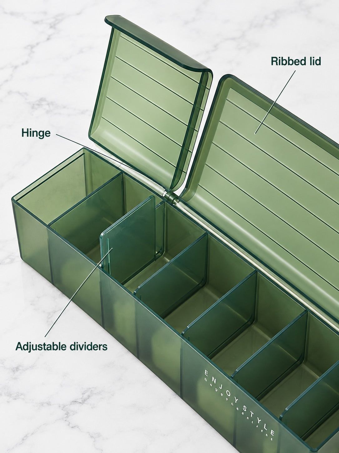 Desktop Cable Organizer Box with Adjustable Compartments