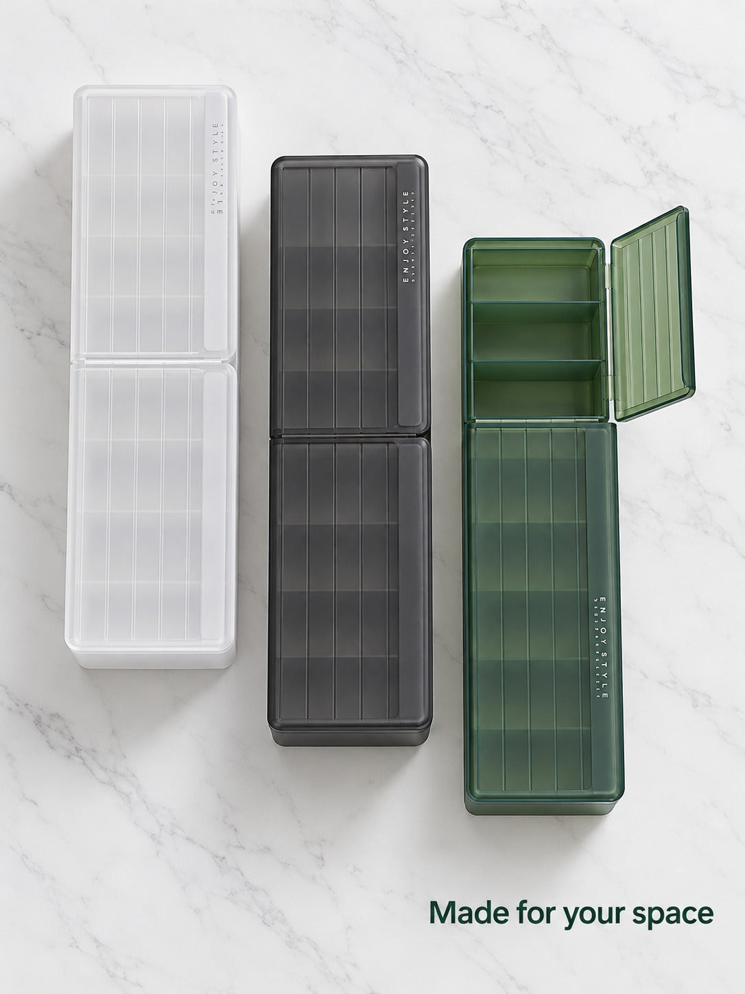 Desktop Cable Organizer Box with Adjustable Compartments