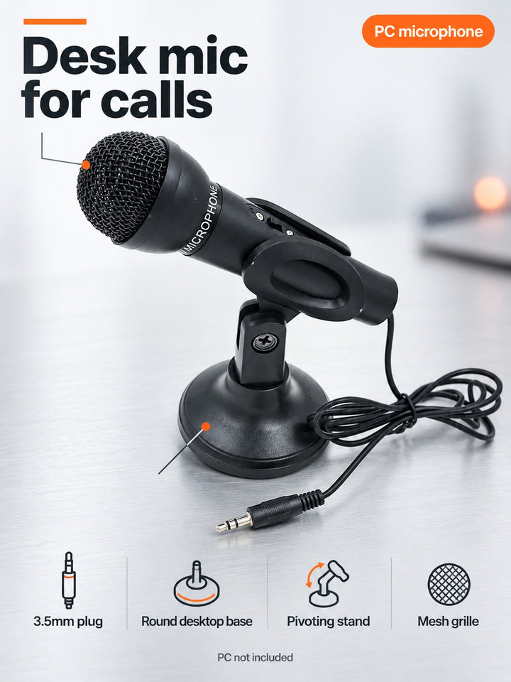 Desktop Condenser Microphone for PC Calls and Recording