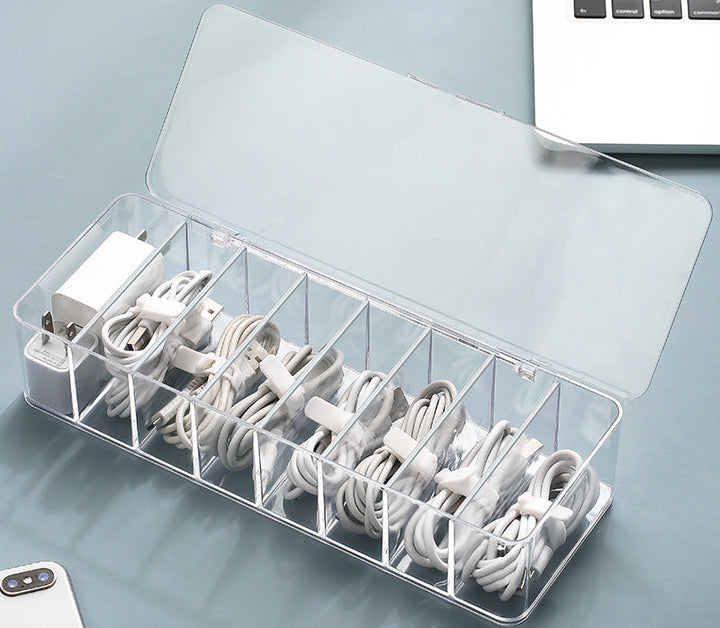 Desktop Cable Organizer Box for Tidy, Dust-Free Storage