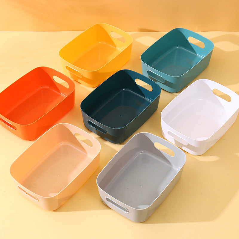 Desktop Storage Bin with Handles for Desk and Vanity