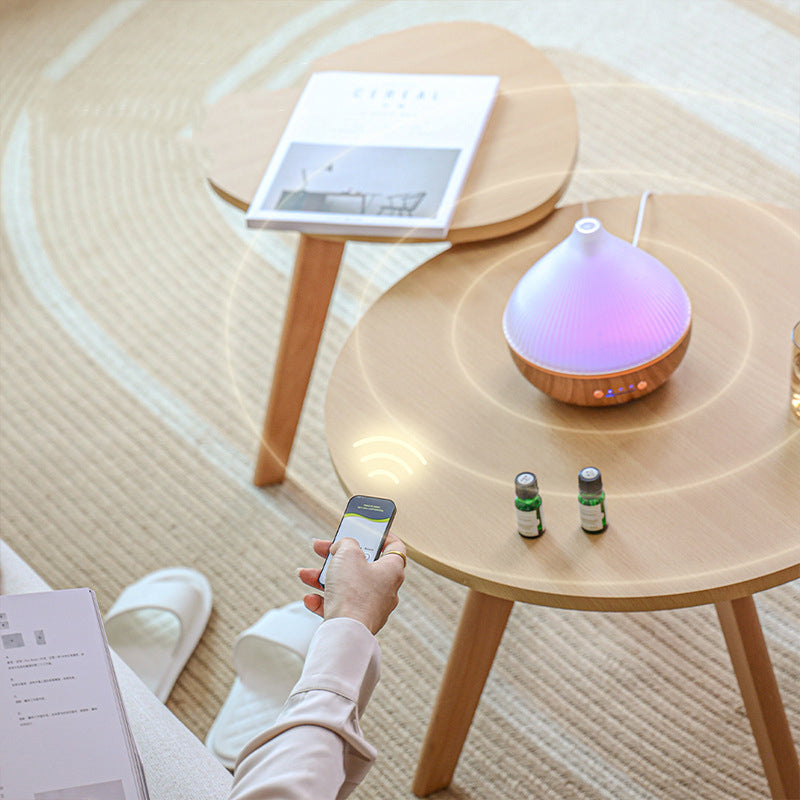 Desktop Wood Grain Humidifier with Night Light