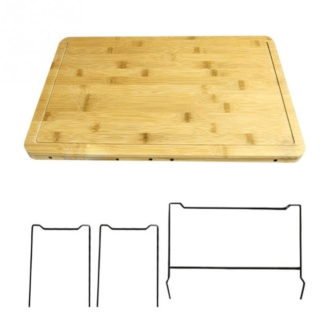 Bamboo Cutting Board with Detachable Prep Pans & Lids