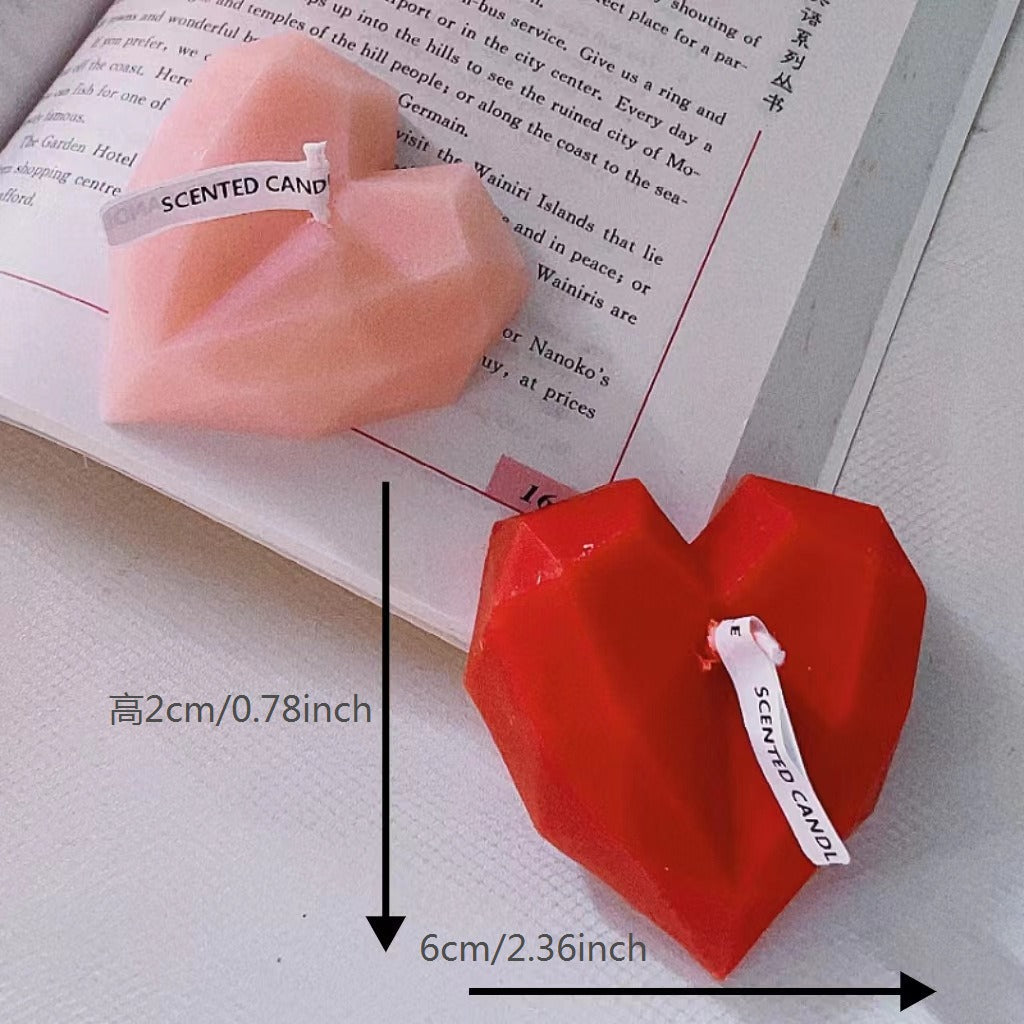 Faceted Heart Scented Candle for Romantic Home Décor